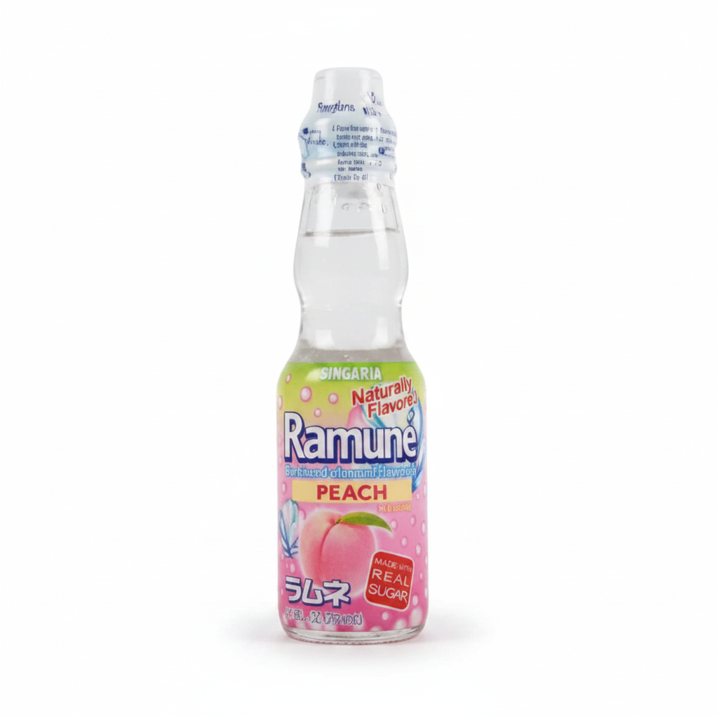 RAMUNE SANGARIA PEACH DRINK 6.76 OZ 18PK