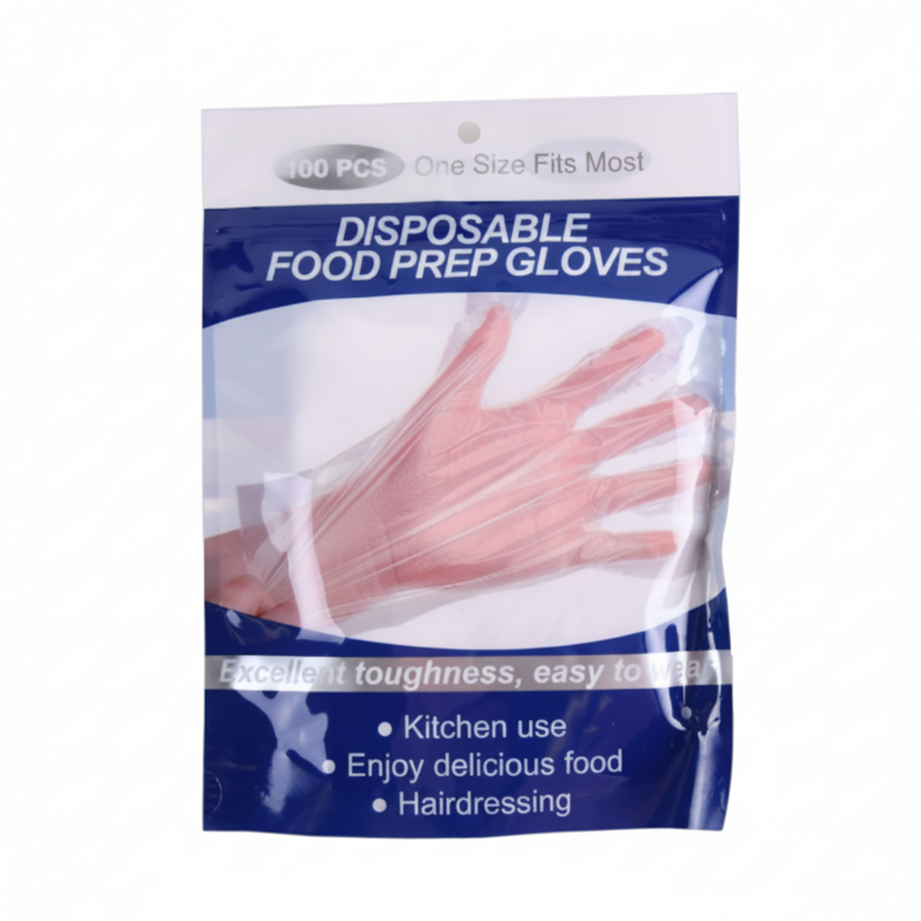 DISPOSABLE FOOD PREP GLOVES 100PCS ONESIZE 12PK