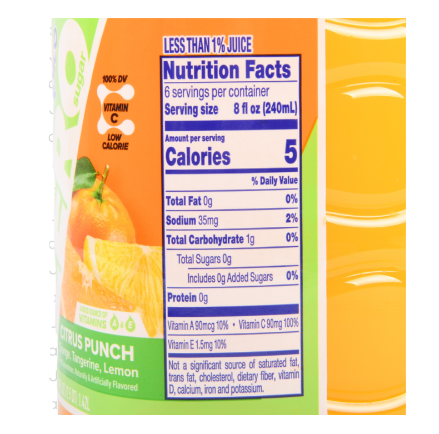 TAMPICO ZERO SUGAR CITRUS PUNCH DRINK 1.42 L 48 OZ 12PK