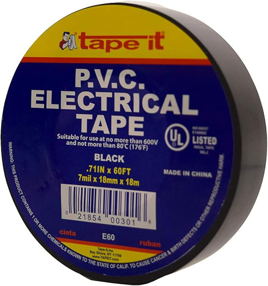 PVC TAPE ELECTRICAL BLACK 10PK