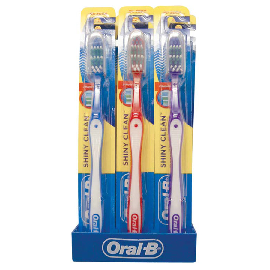 TOOTHBRUSH ORAL-B TOOTHBRUSH 1 PK SHINY CLEAN SOFT 12PK