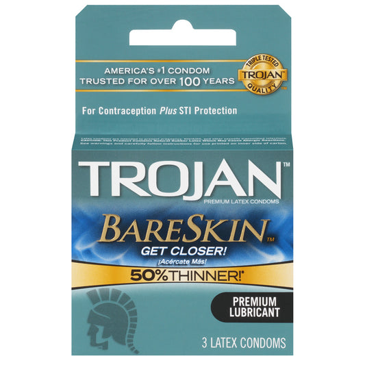 CONDOM TROJAN BARE SKIN GRAY 6PK