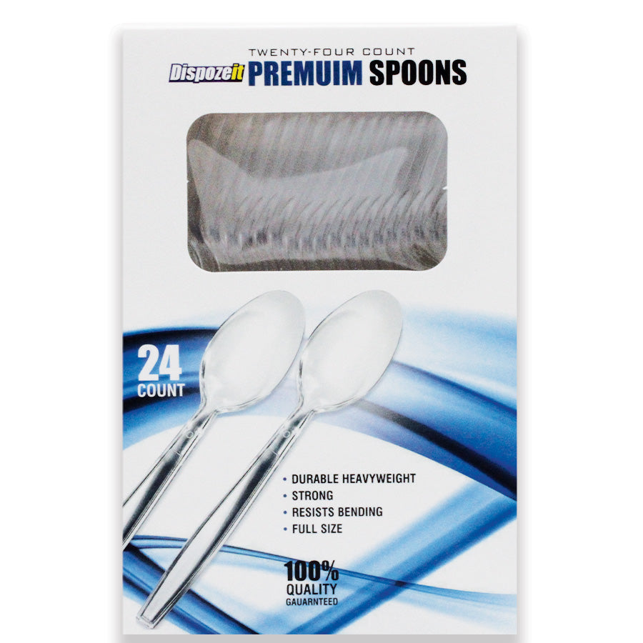 UTENSILS DISPOZEIT PLASTIC CUTLERY 24 CT HEAVY DUTY SPOON BOXED 1CT