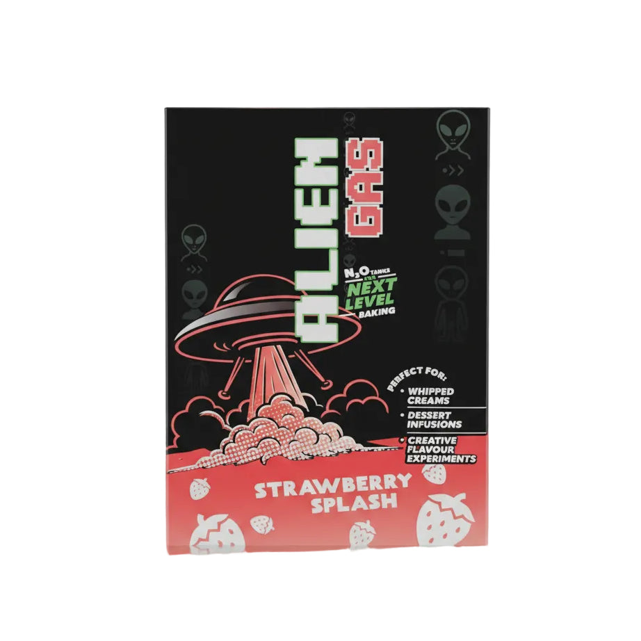 GAS - ALIEN GAS 640G STRAWBERRY SPLASH FOOD PREPARATION CREAM CHARGER 6PK
