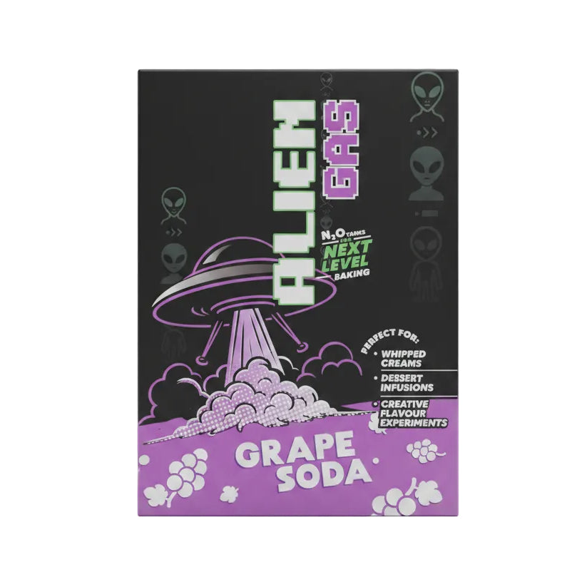 GAS - ALIEN GAS 640G GRAPE SODA FOOD PREPARATION CREAM CHARGER 6PK