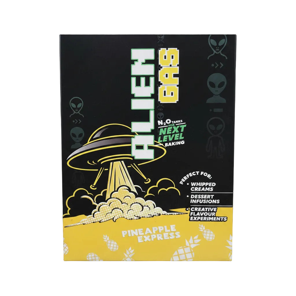 GAS - ALIEN GAS 640G PINEAPPLE EXPRESS FOOD PREPARATION CREAM CHARGER 6PK