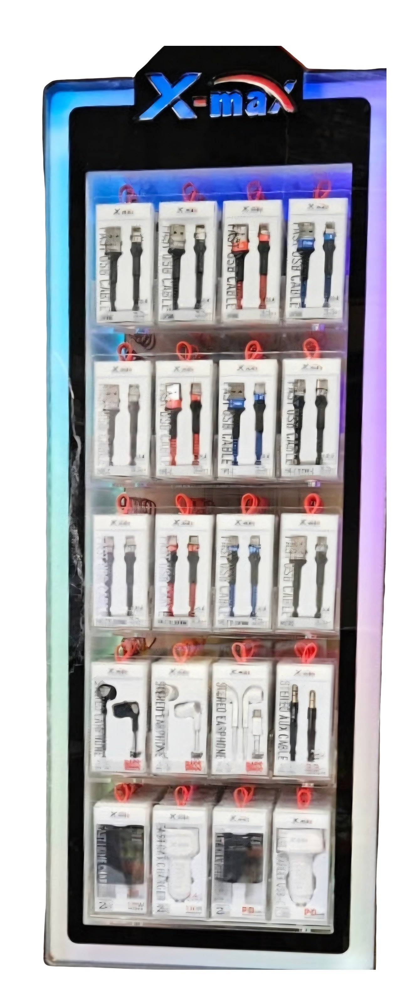 ACCESSORIES DISPLAY 135 COUNT, PD LED LIGHTS FAST CHARGERS