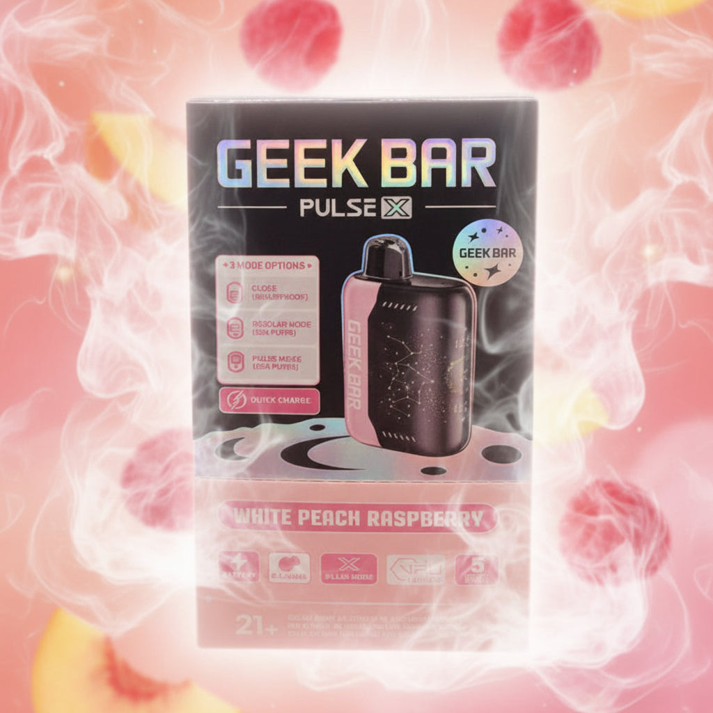 VAPE GEEK BAR PULSE X WHITE PEACH RASBERRY 5PK
