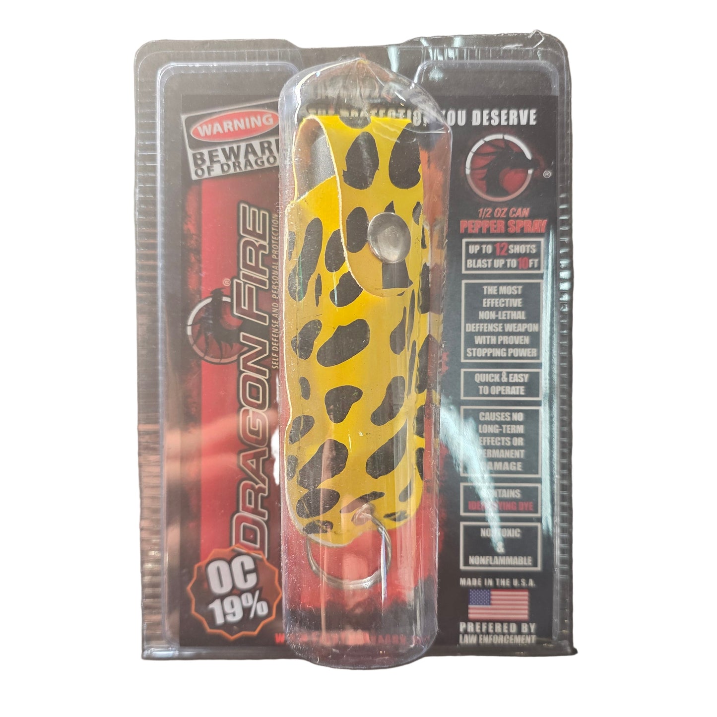 PEPPER SPRAY DRAGON FIRE OC19% YELLOW & BLK 1CT