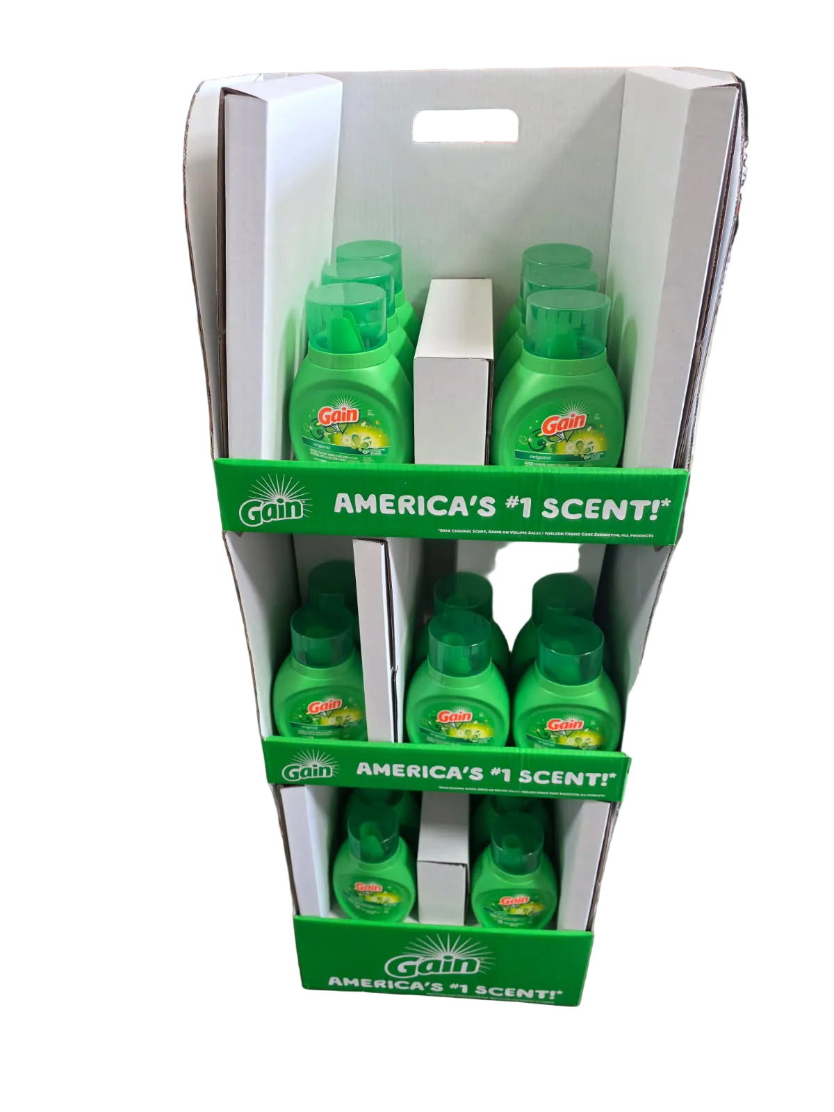 GAIN LIQUID DETERGENT 25OZ 18 UNIT ORIGINAL DISPLAY