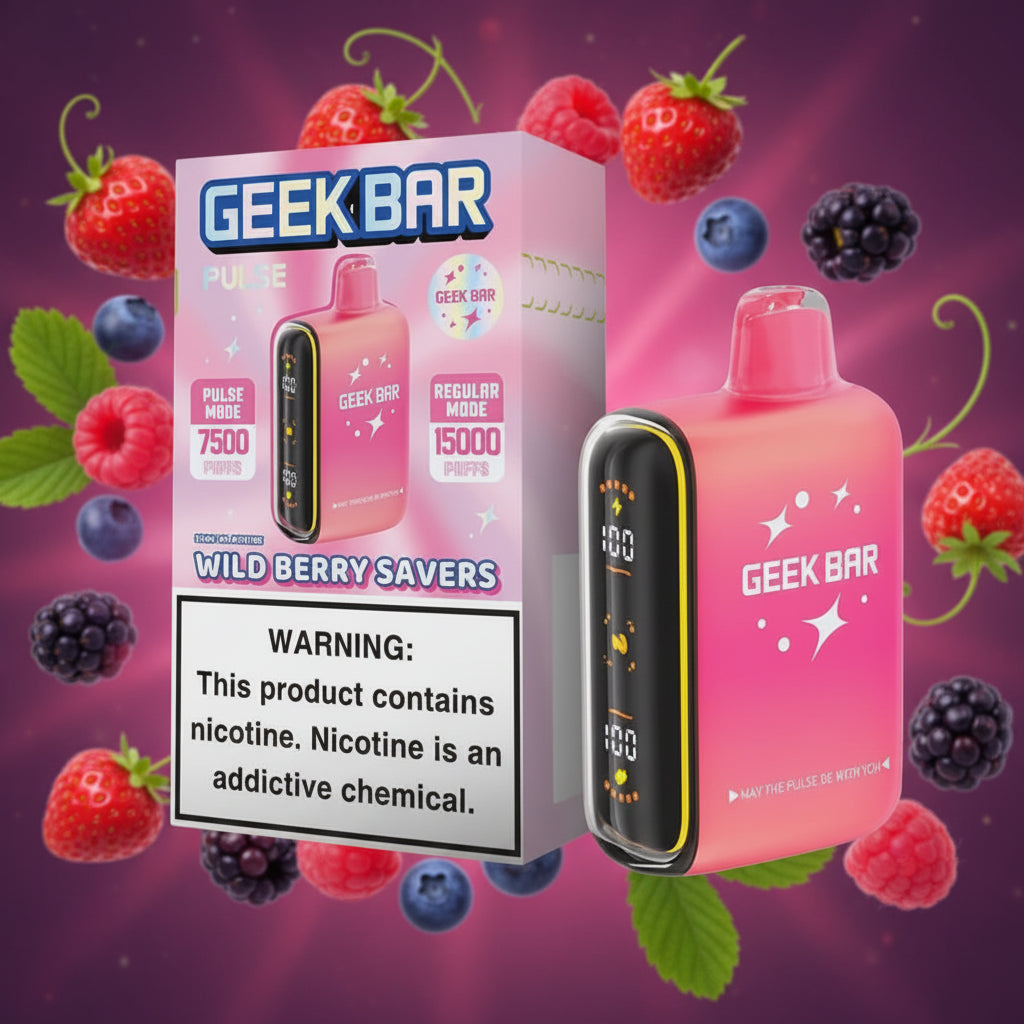 VAPE GEEK BAR PULSE JUICY WILD BERRY SAVERS 5PK