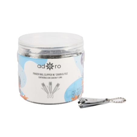 NAIL CLIPPER FINGERNAIL ADORO CONTAINER 72PK