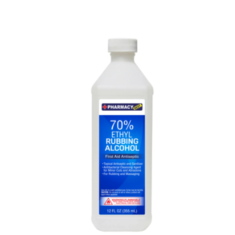 RUBBING ALCOHOL PHARMACY 70% CLEAR 12OZ