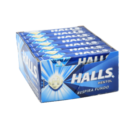 HALLS COUGH DROPS MENTHOL BLUE 21PK