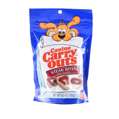 DOG FOOD TREAT CANINE STEAK BITES 4.5OZ