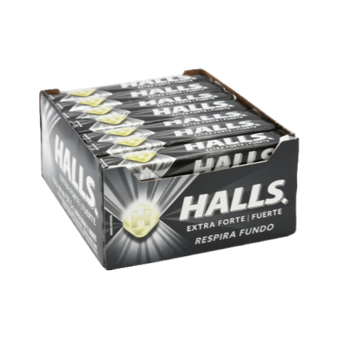 HALLS COUGH DROPS EXTRA FORTE BLACK 21PK