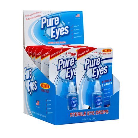 EYE DROPS PURE EYES STERILE 7ML 12PK