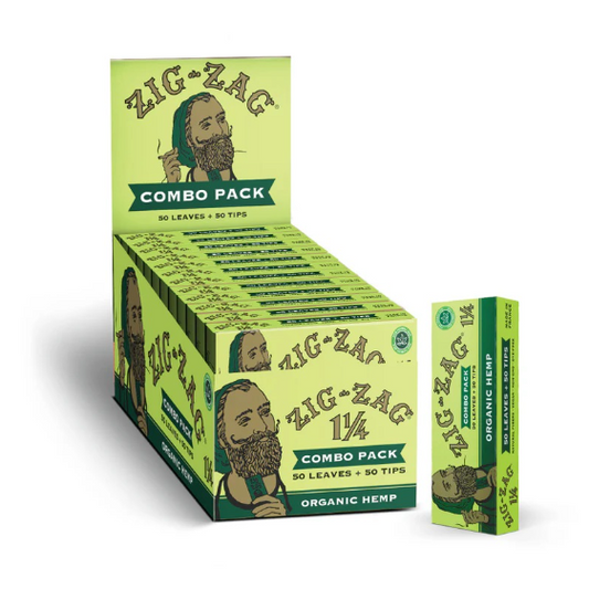 ZIG ZAG ORGANIC COMBO PACK 1 1/4 50 LEAVES+ 50 TIPS GREEN 100CT