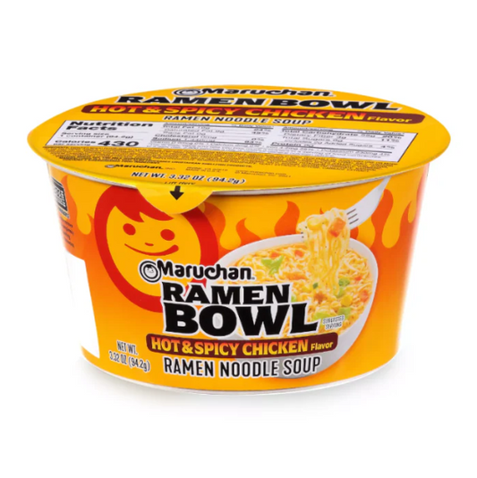 SOUP MARUCHAN HOT&SPICY CHICKEN BOWL 3.32OZ 6PK