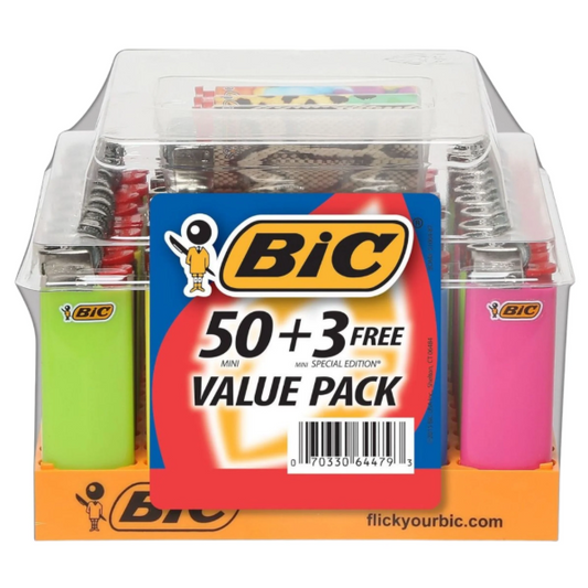 LIGHTER BIC MINI 50PK+3BONUS 1CT