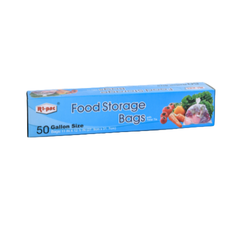 PRODUCE BAGS RI-PAC GALLON BAGS W/TWIST 50PK 1CT
