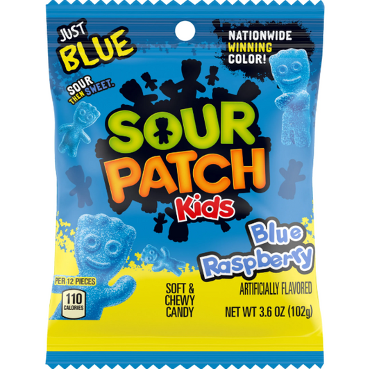 CANDY SOUR PATCH BLUE RASPBERRY 3.6OZ 12PK 1CT