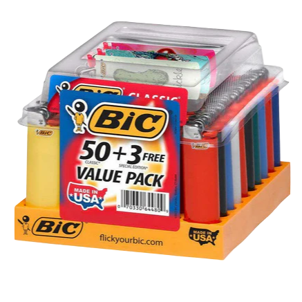 LIGHTER BIC LARGE 50PK+3 BONUS