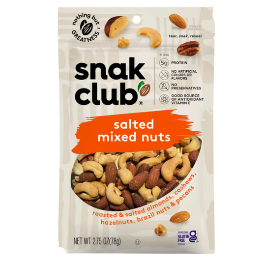 SNAK CLUB SALTED MIXED NUTS 2.75OZ 1CT