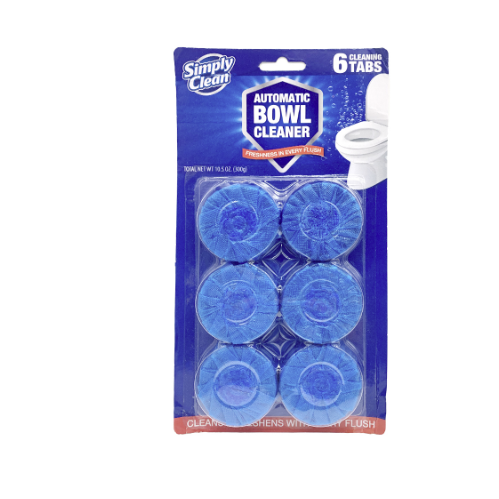 TOILET BOWL CLEANER SIMPLY CLEAN BLUE 6PK 1CT
