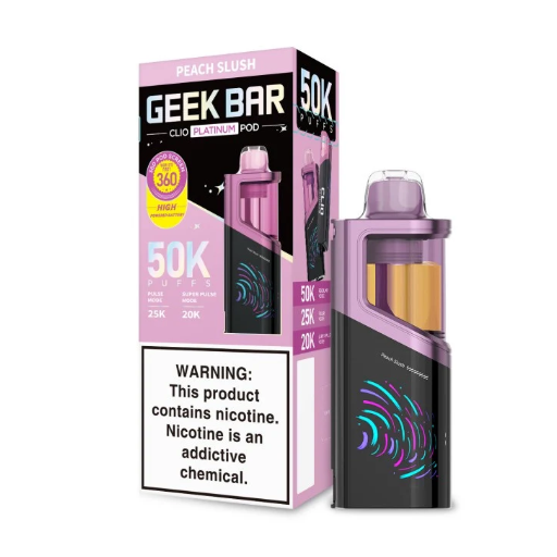 VAPE GEEK BAR CLIO PLATINUM POD PEACH SLUSH 50K 5PK