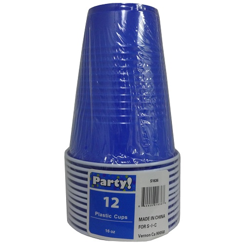 CUPS PARTY BLUE/RED 16OZ 12PK 1CT