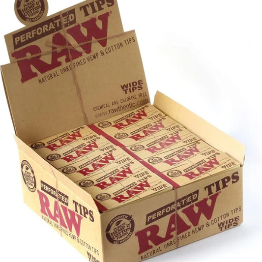 RAW PERFORATED WIDE TIPS 50CT GOLD