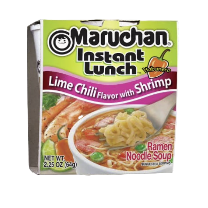 SOUP MARUCHAN LIME CHILI FLAVOR WITH SHRIMP 2.25OZ 12PK