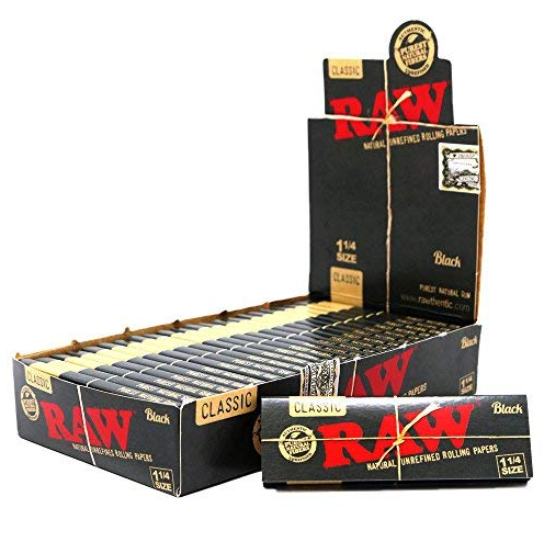 RAW PAPER BLACK 1 1/4 24CT
