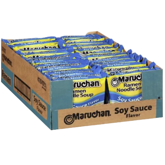SOUP MARUCHAN SOY SAUCE FLAVOR BAGS 3OZ 24PK