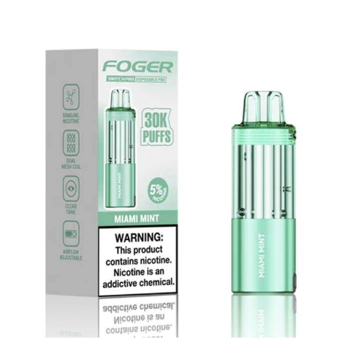 VAPE FOGER PODS 30K MIAMI MINT 5PK
