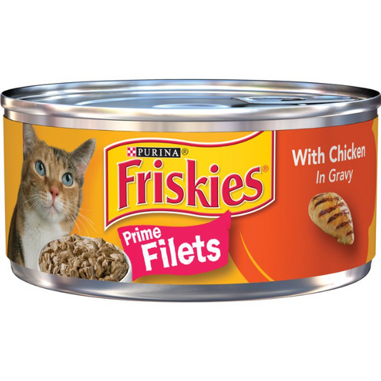 CAT FOOD FRISKIES PRIME FILETS WITH CHICKEN IN GRAVY 5.5OZ