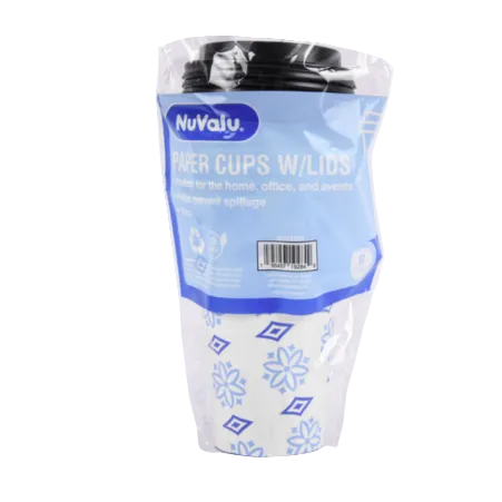 PAPER CUPS PRINTED W/LIDS 16OZ 6PK 1CT