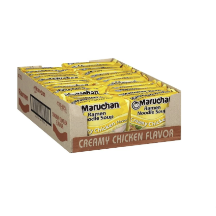 SOUP MARUCHAN CREAMY CHICKEN FLAVOR BAGS 3OZ 24PK