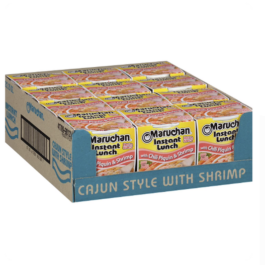 SOUP MARUCHAN WITH CHILI PIQUIN & SHRIMP CUP 2.25OZ 12PK