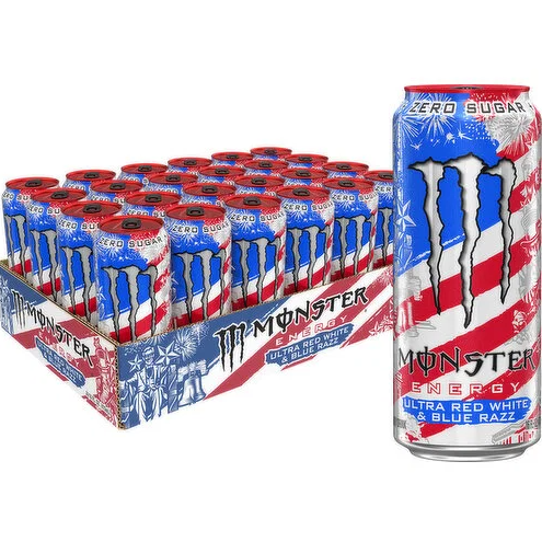 MONSTER ENERGY ULTRA RED WHITE&BLUE RAZZ 16OZ 24PK 1CT