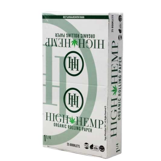 HIGH HEMP ORGANIC ROLLING PAPER WHITE 1-1/4 25CT