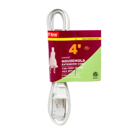 EXTENSION CORD 4FT WHITE 1CT