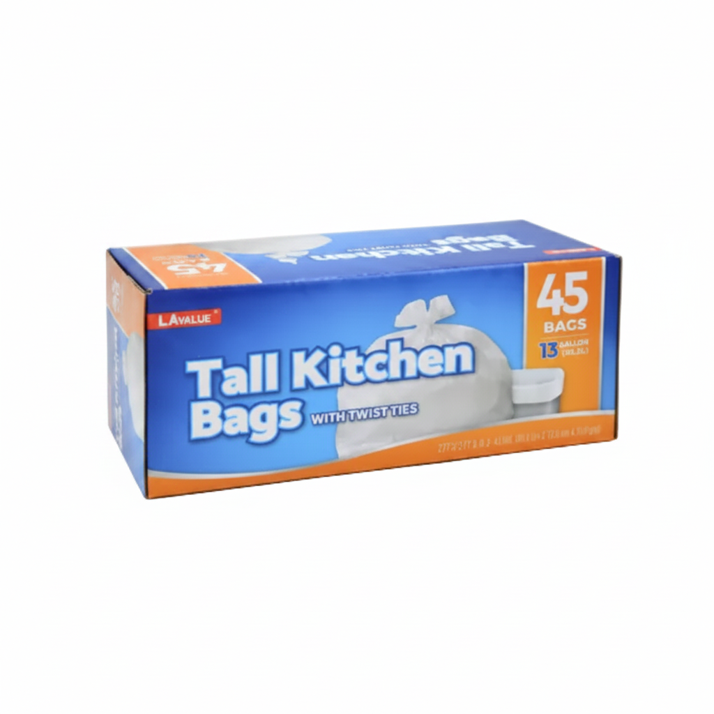 TRASH BAG TALL KITCHEN 45PK 13GAL 1CT