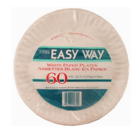 PAPER PLATE EASY WAY 9" 60PK 1CT
