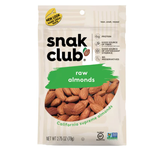 SNAK CLUB ALMONDS 2.75OZ 1CT