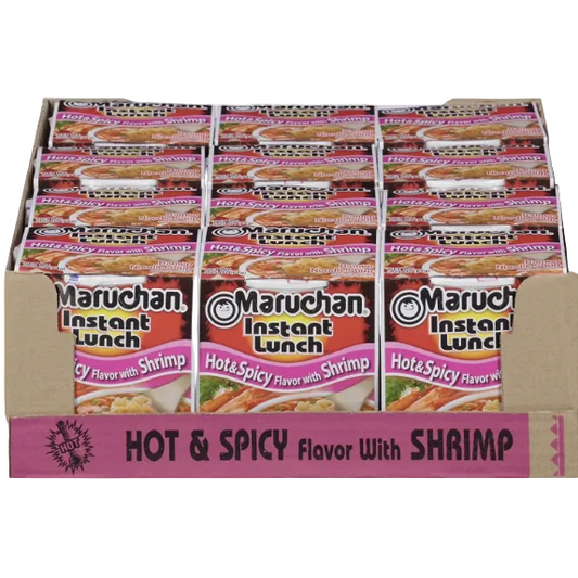 SOUP MARUCHAN HOT&SPICY SHRIMP CUP 2.25OZ 12PK