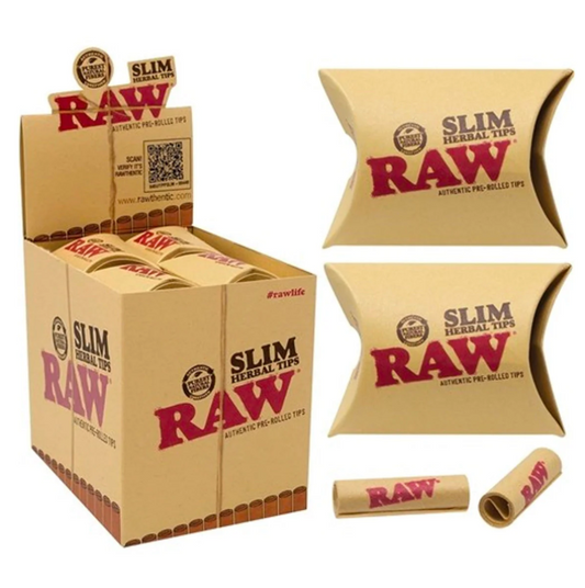 RAW TIPS PRE-ROLLED SLIM HERBAL 20CT GOLD