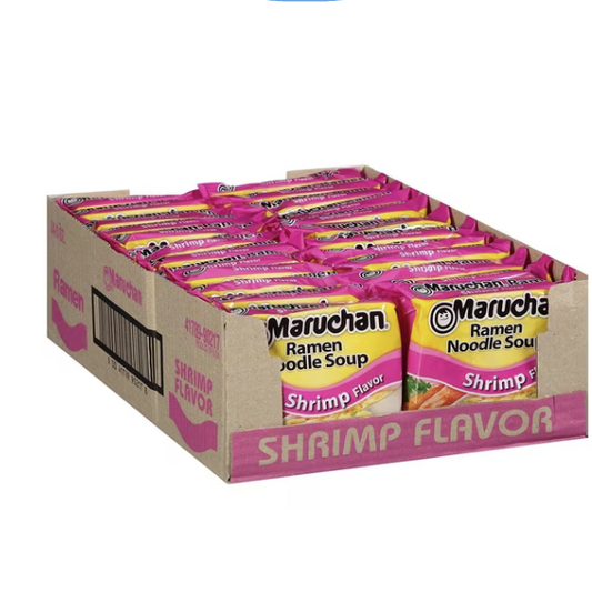 SOUP MARUCHAN SHRIMP BAGS 3OZ 24PK
