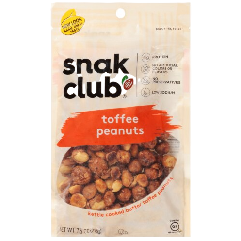 SNAK CLUB TOFFEE PEANUTS 7.5OZ 1CT